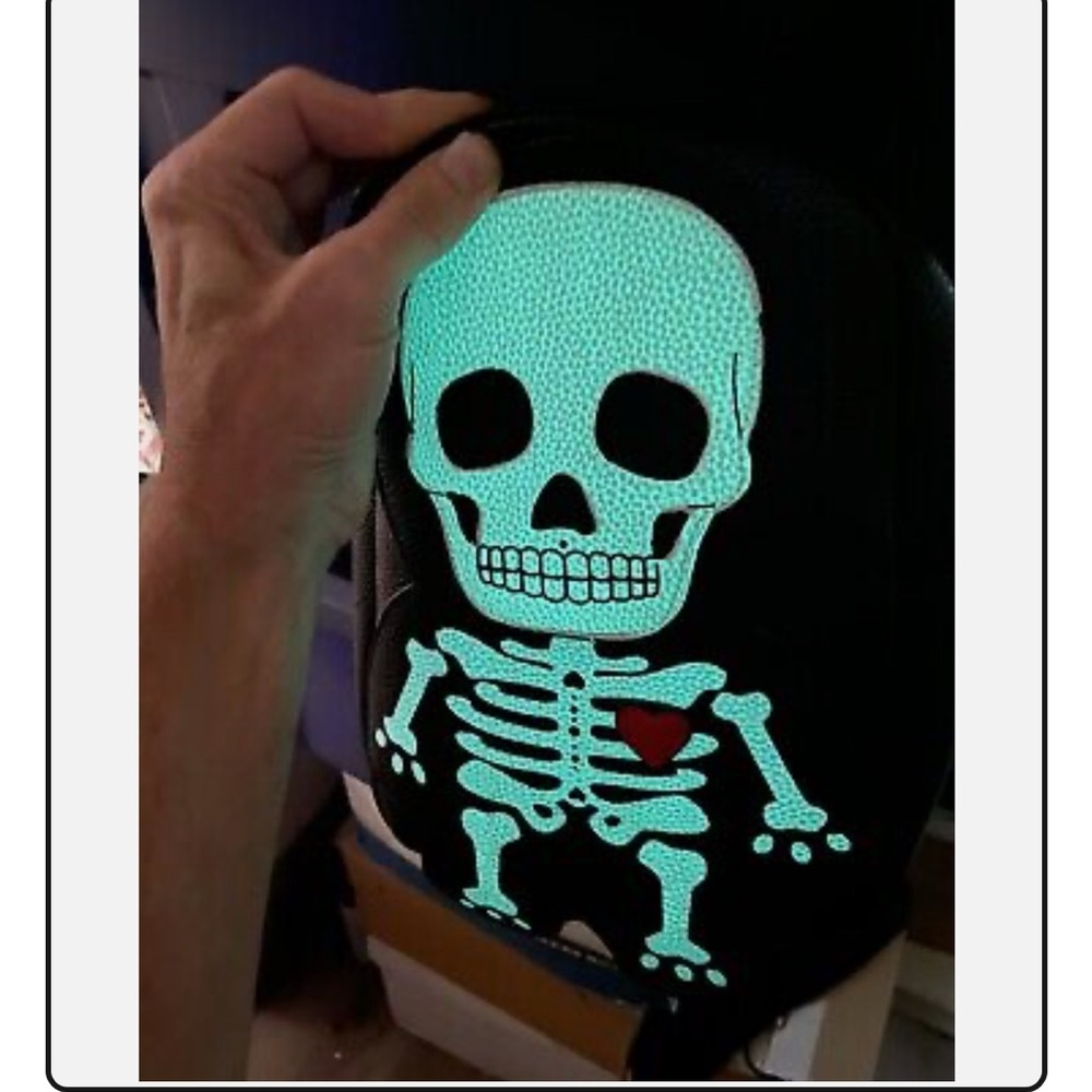 Glow Sleepyville Critters Glow in The Dark Skeleton Man Mini Backpack Red Heart​